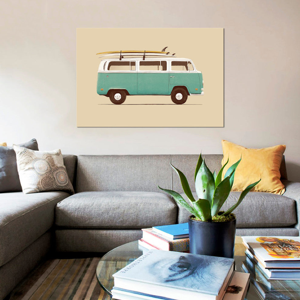 "Blue Van" by Florent Bodart, Canvas Print, 40"x26"