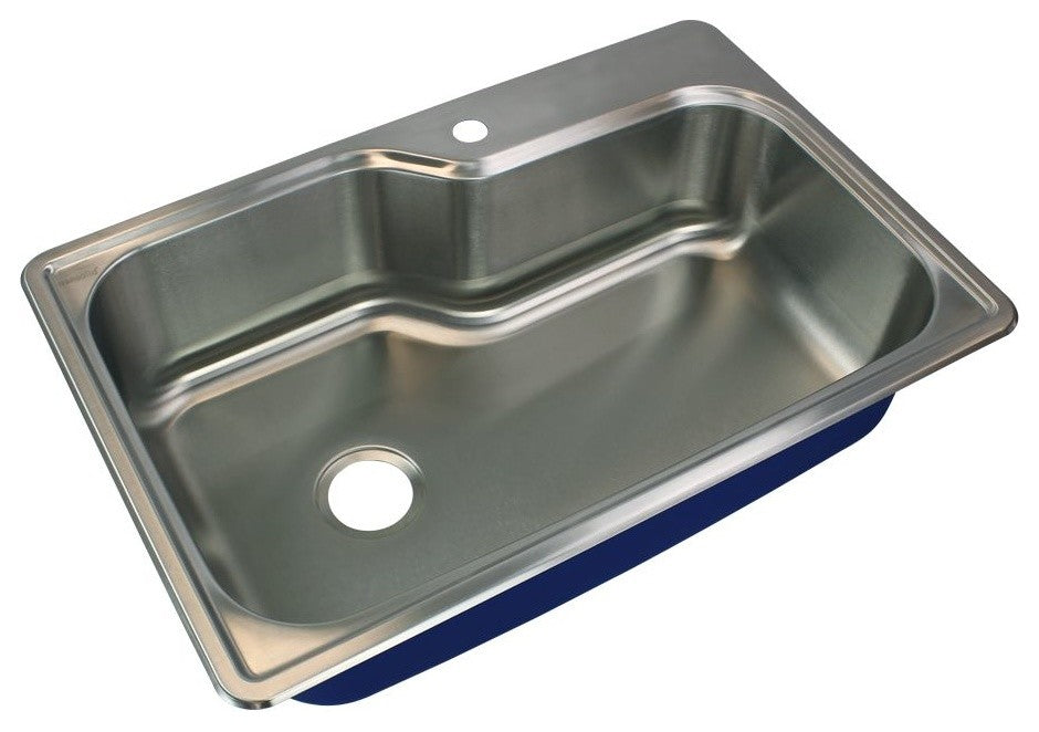 Transolid Meridian 33"x22 1/64"x9" Single Drop-in SS Kitchen Sink