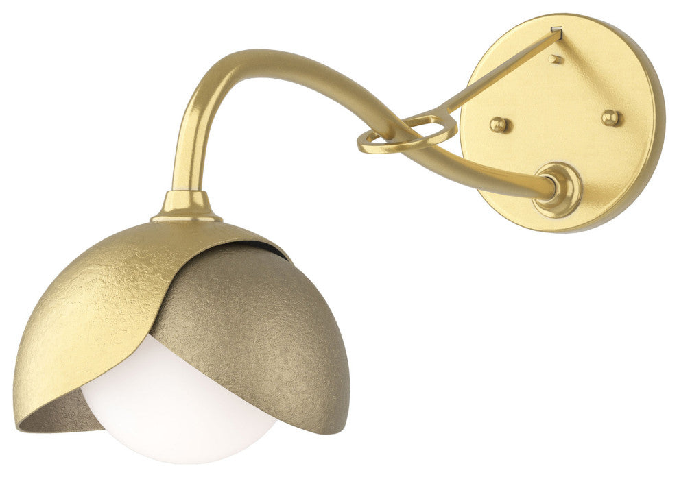 Brooklyn 1-Light  Sconce, Modern Brass, Soft Gold, Opal Glass