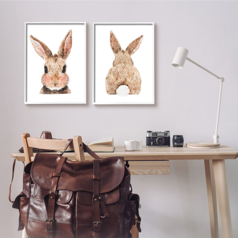 Cute Bunny with Cotton Tail Back Blushing Rabbit,16 x 20