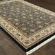 Mackenzie Regal Medallion Navy/ Ivory Fringed Area Rug, 5'3"X7'6"