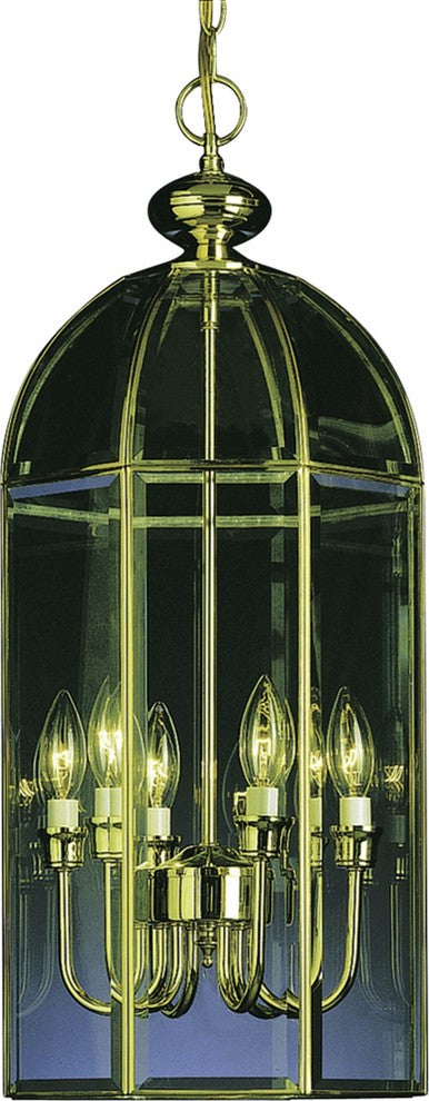 6-Light Polished Brass Interior Chandelier