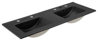 Elysian 48" Wood Double Sink Bathroom Vanity - Black Brown