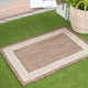 Elgin Transitional Striped Border Gold/Cream Indoor/Outdoor Scatter Mat 2'x3'