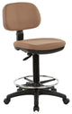 Sculptured Seat and Back Drafting Chair With Adjustable Foot Ring, Taupe