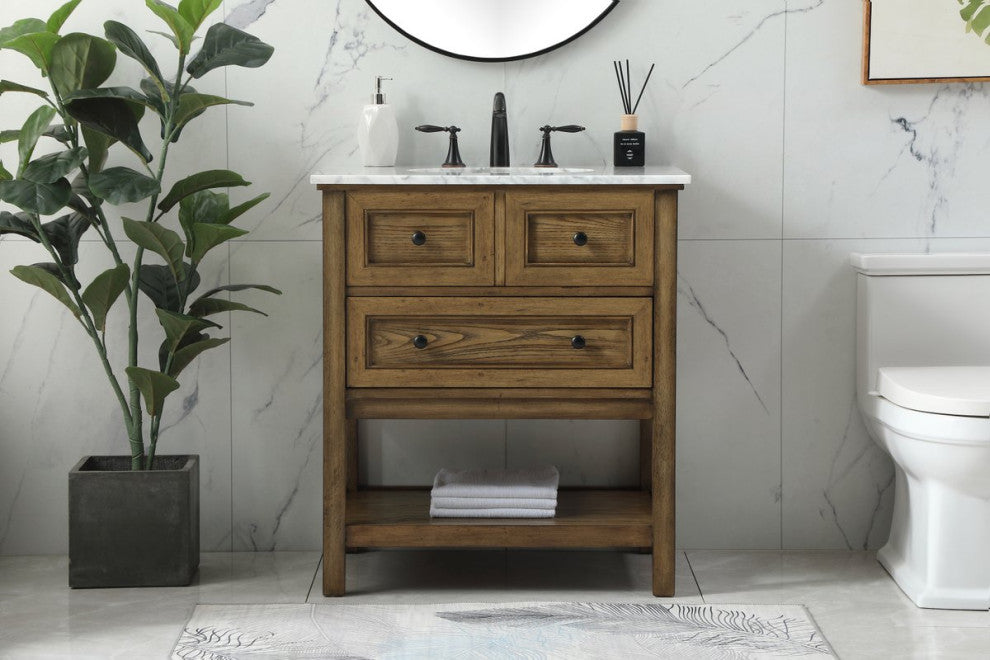 Elegant VF27030DW 30" Single Bathroom Vanity, Driftwood