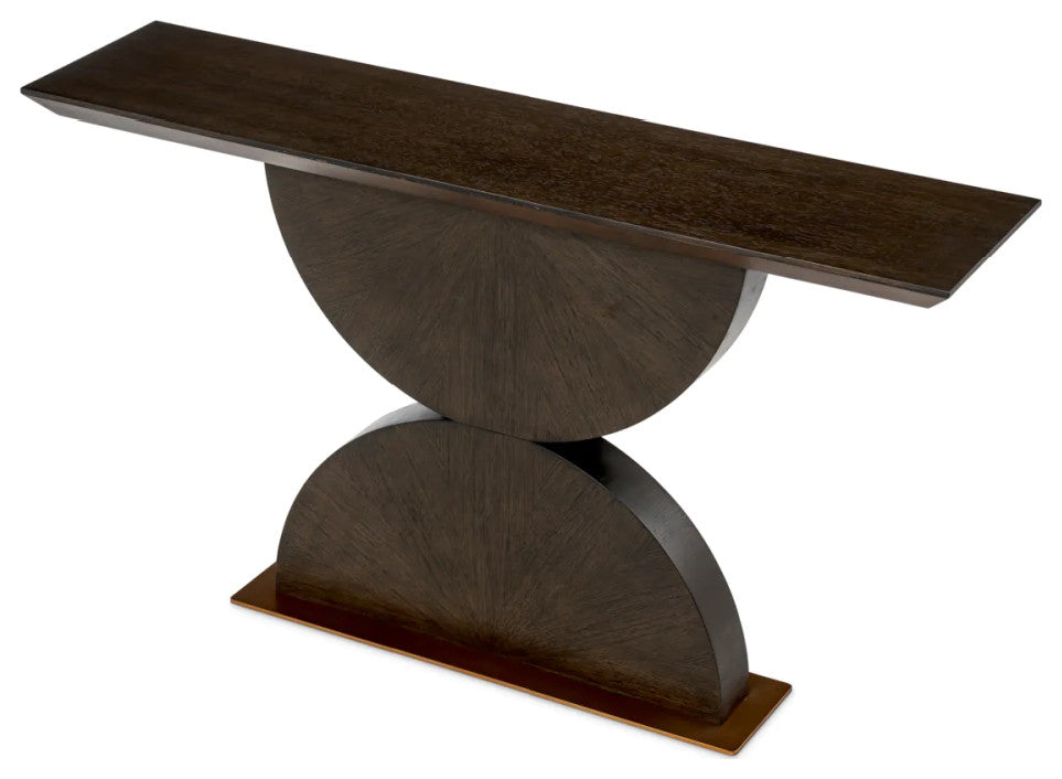 Brown Oak Console Table, Eichholtz Spring