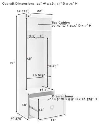 Harper Hall Tree White
