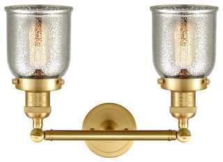 Small Bell 2 Light Bath Vanity Light, Satin Gold, Silver Plated Mercury