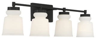 4-Light Bathroom Vanity Light, Matte Black