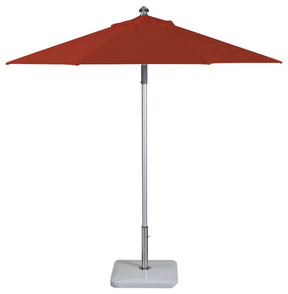 9' Round Double Pulley Commercial Contract Umbrella, Silver, Terracotta