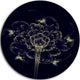 Dark Yellow Digital Art Fractal Flower, Floral Disc Metal Wall Art, 36"