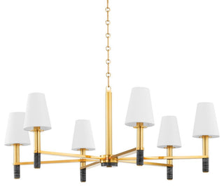 Montreal 40" Wide 6-Light Aged Brass Chandelier
