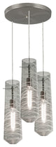 Spun 3 Light Round Pendant, Smoke Shades