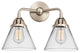 Large Cone Bath Vanity Light, Brushed Satin Nickel, Clear, Clear