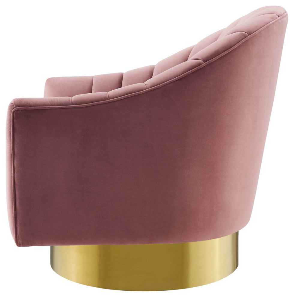 Modern Designer Lounge Accent Side Chair, Velvet Fabric Metal Steel, Pink