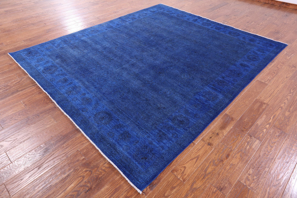 8' 1" X 9' 7" Handmade Full Pile Overdyed Wool Rug - Q12711