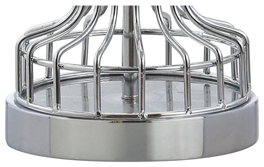 Honore 28" Metal Wire Frame Table Lamp, Chrome