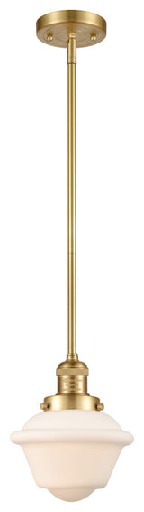 Small Oxford 1 Light Mini Pendant, Satin Gold, Matte White