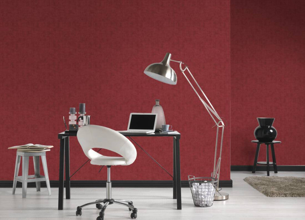 Plain Textured Wallpaper, Random Grainy Spots, 374172, Bordeaux Red, 1 Roll