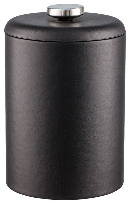 Contempo Black 2 qt. Tall Ice Bucket With Thick Vinyl Lid, No Handle