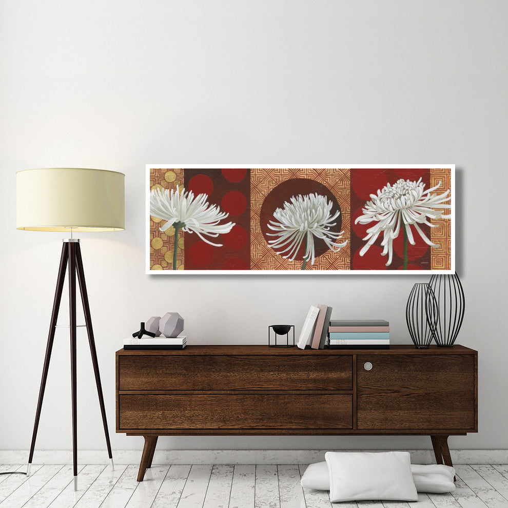 "Morning Chrysanthemums V" Digital Paper Print by Kathrine Lovell, 74"x26"