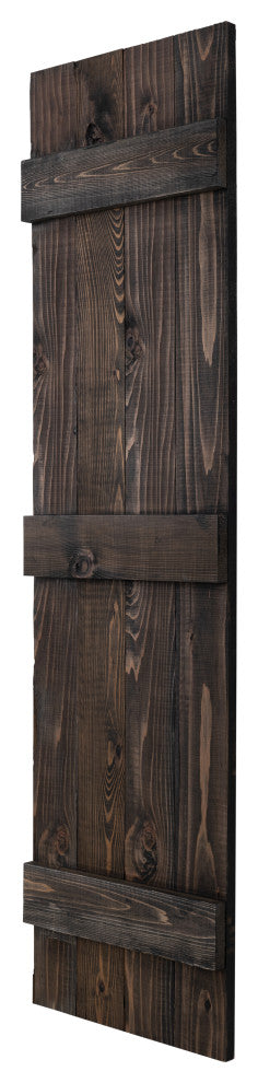 Traditional Board and Batten Exterior Shutters Pair, Slat Black, 60"