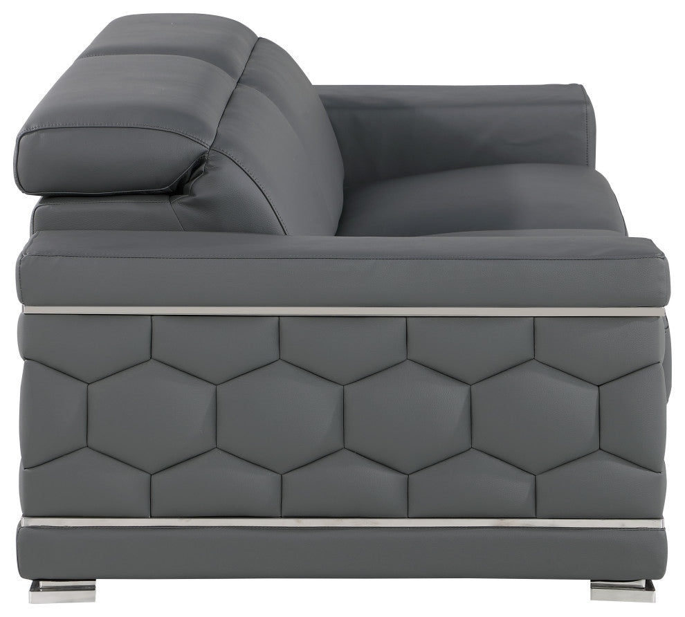 Oliver Genuine Loveseat, Gray