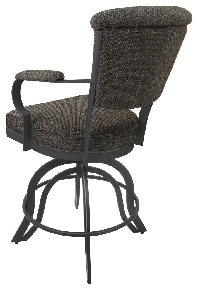 Miami Counter 26" or 30" Metal Bar Stool - A Base, Plumley Cocoa - Grey, 30"