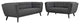 Bestow 2-Piece Upholstered Fabric Sofa and Loveseat Set Gray