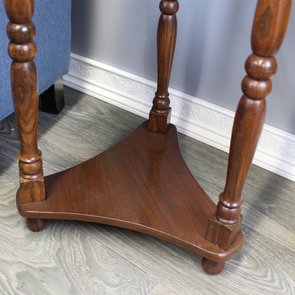 Natural Geo Decorative Wooden Carved Accent Table