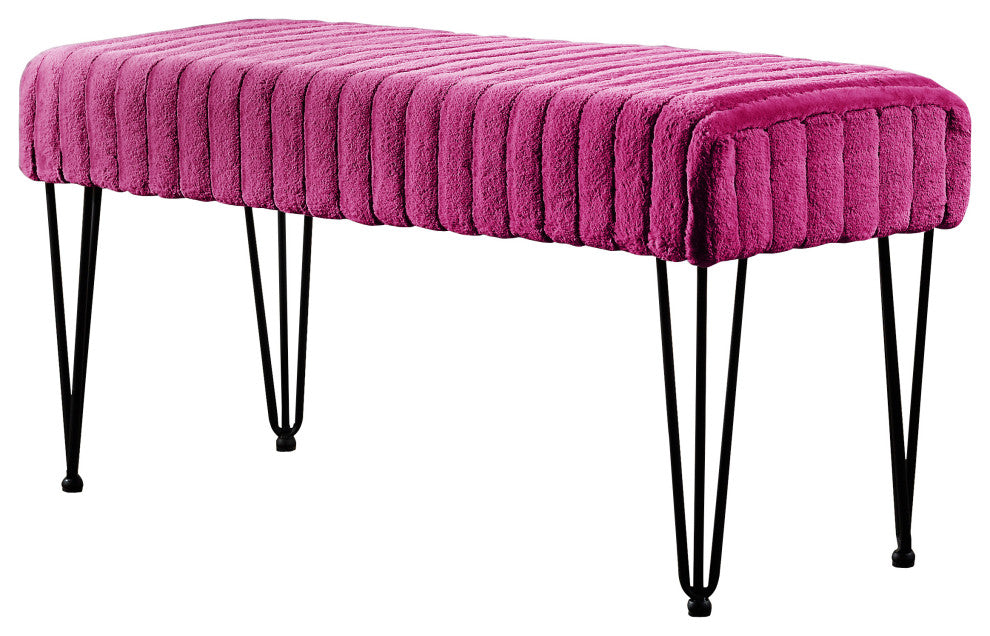 Serenta Super Mink Ottoman, Fuchsia Rose, 46''x16''x22''