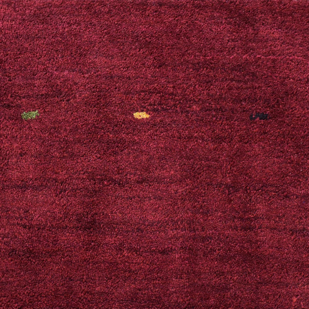 Hand Knotted Loom Silk Mix Area Rug Contemporary Red