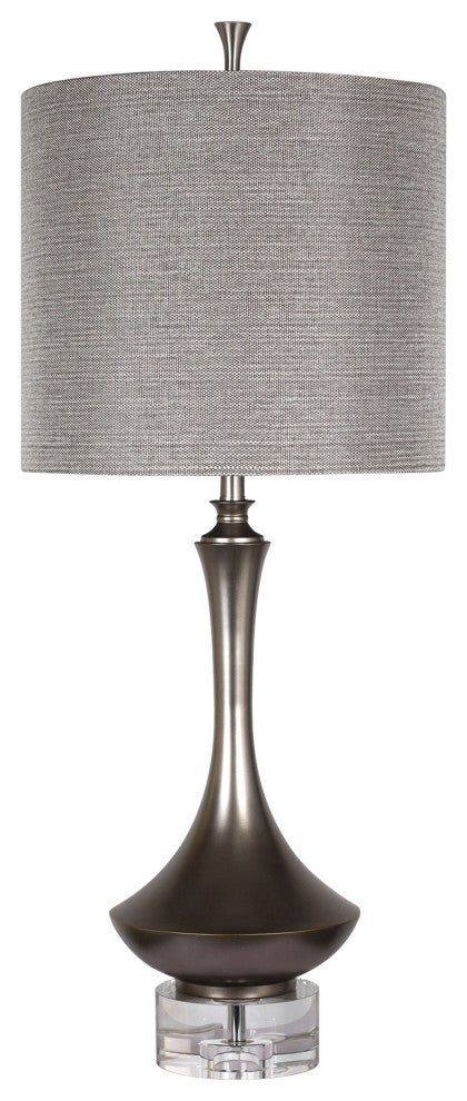 Arlington Table Lamp Pewter Finish On Metal Body With Crystal Base