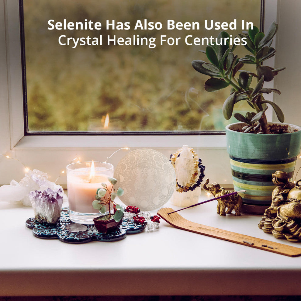 Himalayan Glow Selenite Crystal Charging Plate