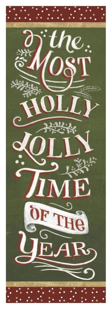 "Santas List Holly Jolly" Digital Paper Print by Janelle Penner, 26"x74"