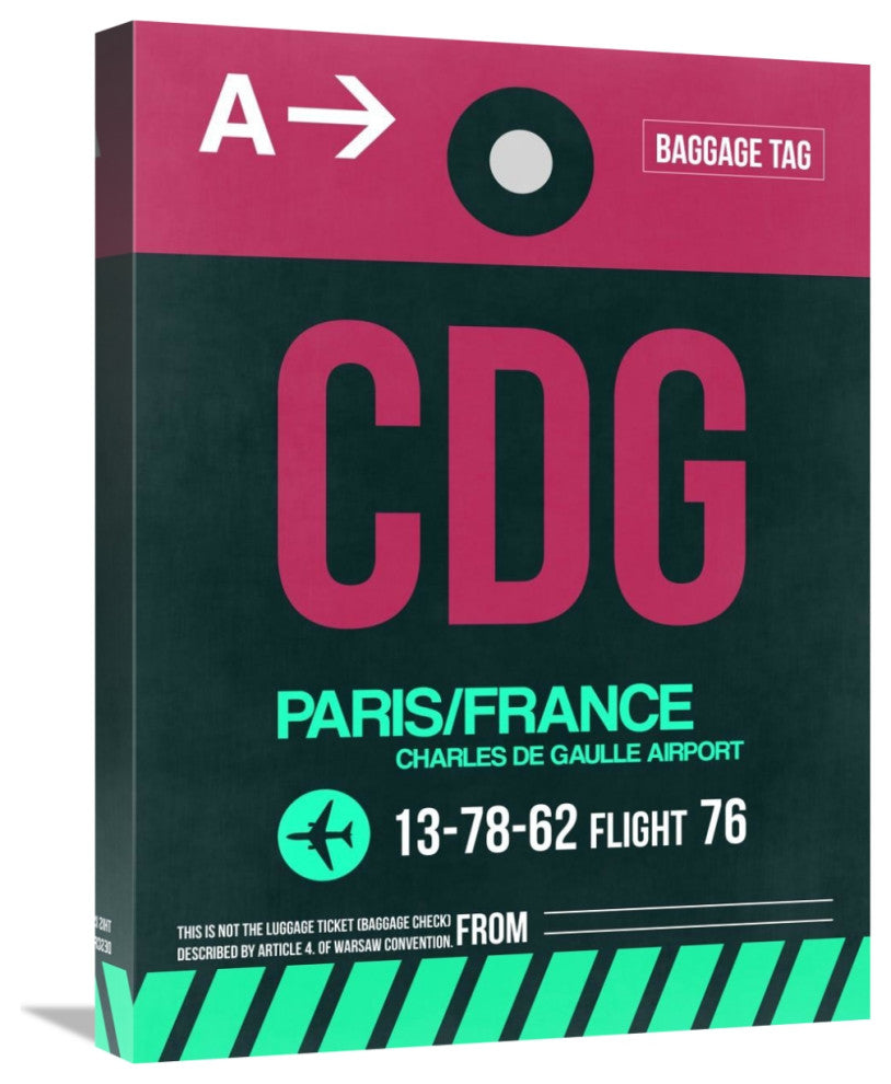 "CDG Paris Luggage Tag 1" Fine Art Print