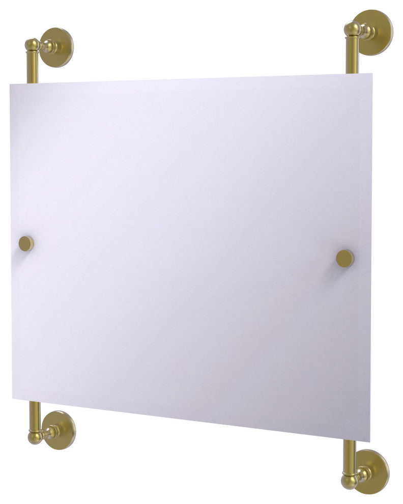 Prestige Skyline Landscape Frameless Rail Mounted Mirror, Satin Brass