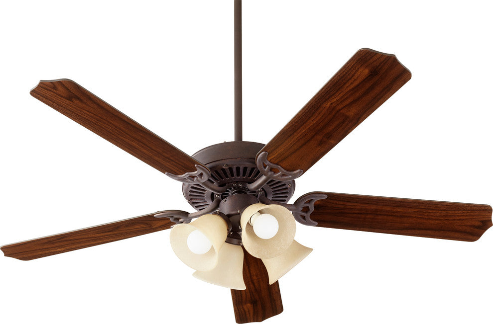 Capri IX 52" Ceiling Fan, Toasted Sienna With Amber Scavo