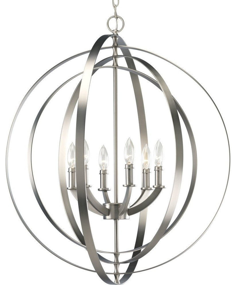 6-Light Foyer, Burnished Silver