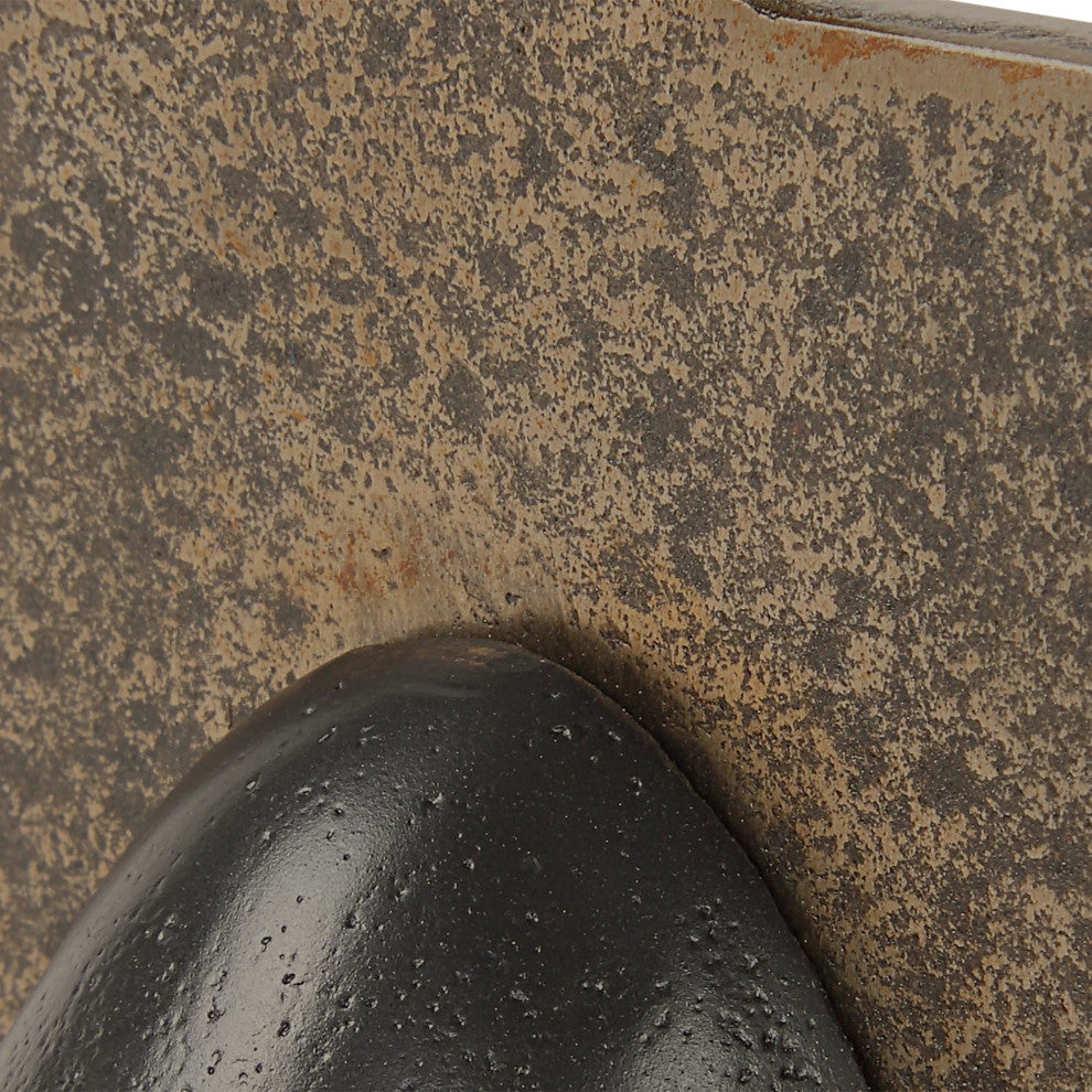 Uttermost 18197 Geometric Echoes 18\" Tall Iron Abstract Table - Black / Bronze