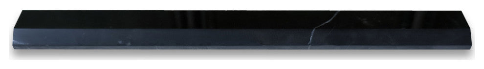 Nero Marquina Black Marble Beveled Pencil Edging Trim Molding Polished, 1 piece