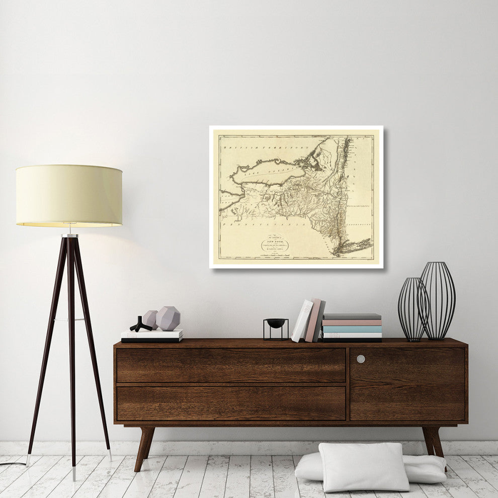 "State of New York, 1795" Digital Paper Print by Mathew Carey, 42"x34"