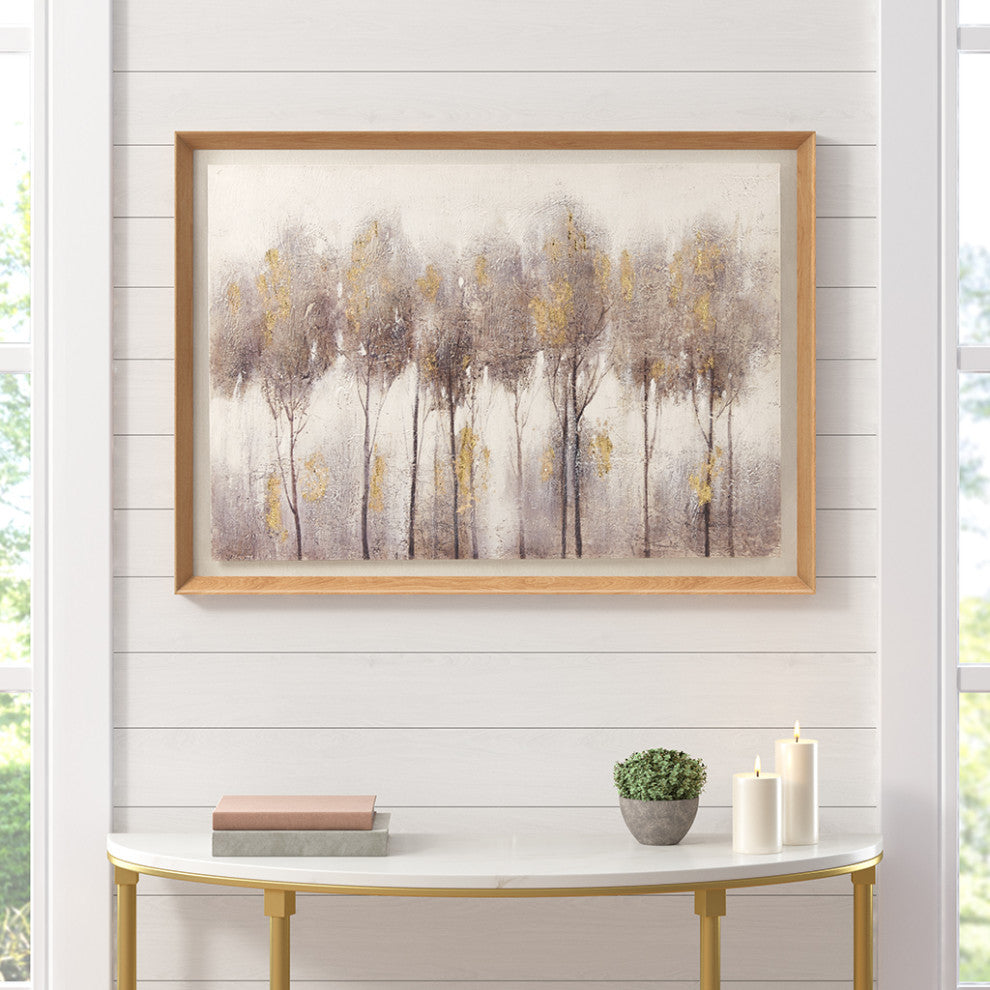 Enchanted Forest Handpainted Framed Landscape Canvas Wall Art