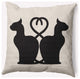 18" x 18" Conniving Cats Indoor/Outdoor Polyester Throw Pillow, Cream