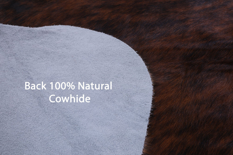 7' 1" X 6' 4" Brindle Natural Cowhide Rug C2350