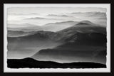 "Foggy Mountain Range" Framed Painting Print, 18x12