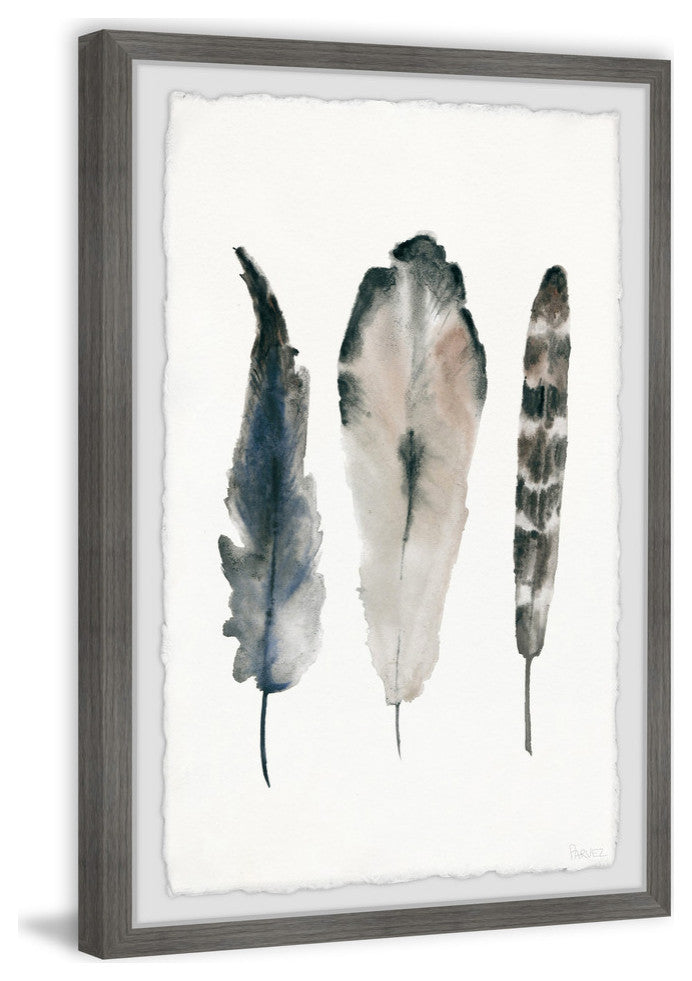 "Textured Feathers" Framed Painting Print, 8"x12"