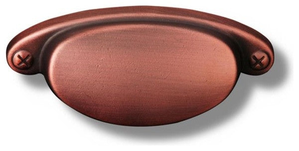 Distressed Copper RKI Elliptical Cup Pull with Dummy Screws, RKICF5246DC