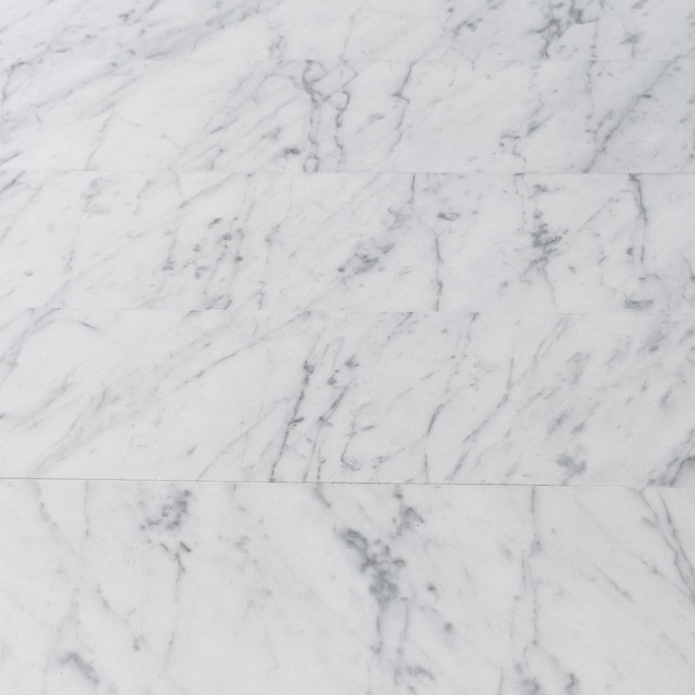 Carrara White Marble 6x24 Wall and Floor Tile Honed, 1 sq.ft.